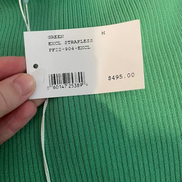 Self-Portrait Green Ribbed Middi Dress - Picture 5 of 6